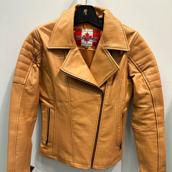 Classic style Fashion Leather Jacket Tan - Picture 1 of 2